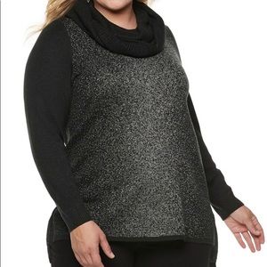 Apt 9 Women’s High Low Metallic Tunic Sweater NWT